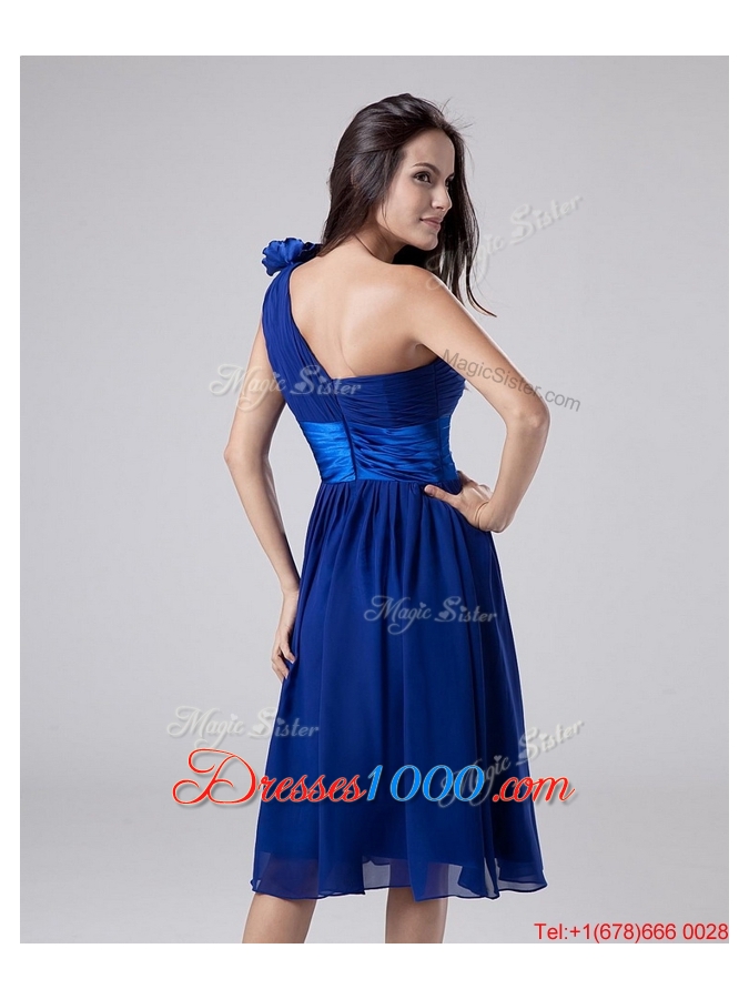 2016 Beautiful One Shoulder Belt Short Prom Dress in Royal Blue