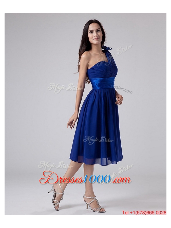 2016 Beautiful One Shoulder Belt Short Prom Dress in Royal Blue