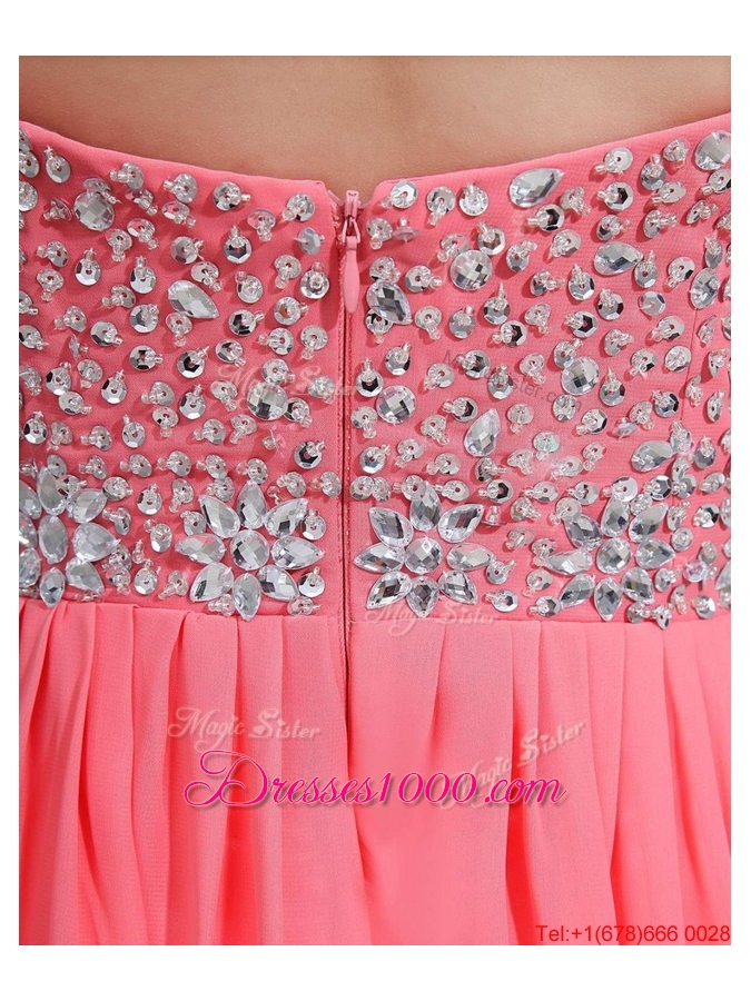 2016 Beautiful Watermelon Sweetheart Prom Dresses with Beading