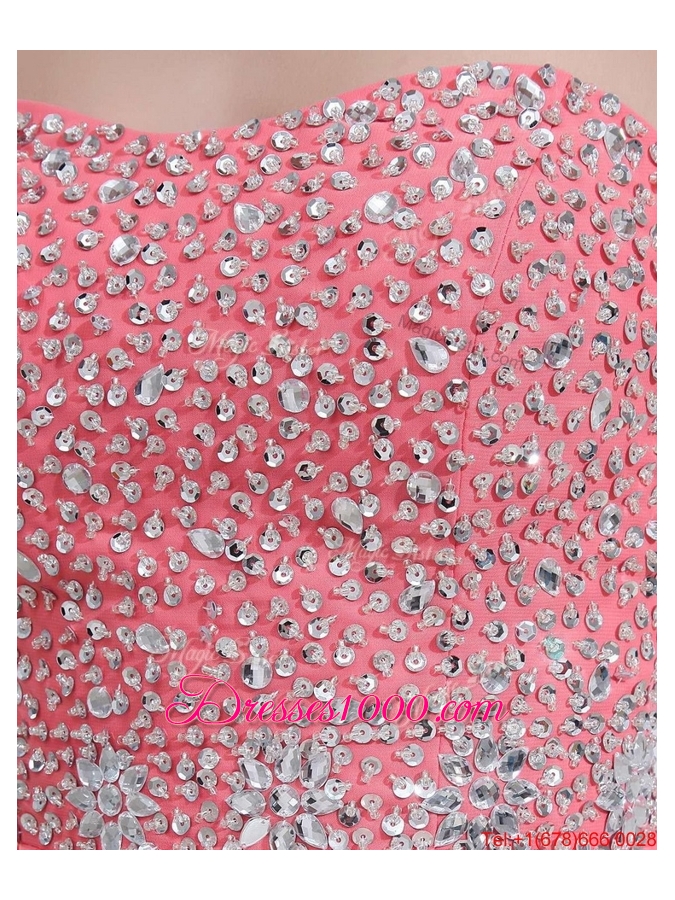 2016 Beautiful Watermelon Sweetheart Prom Dresses with Beading