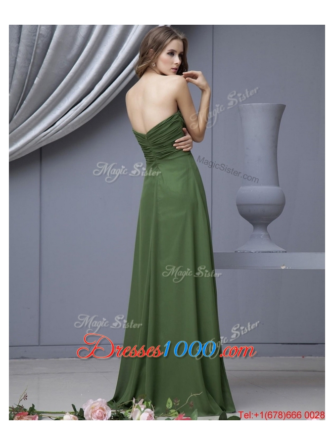 2016 Modern Empire Sweetheart Prom Dresses with Ruching