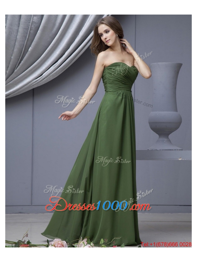 2016 Modern Empire Sweetheart Prom Dresses with Ruching