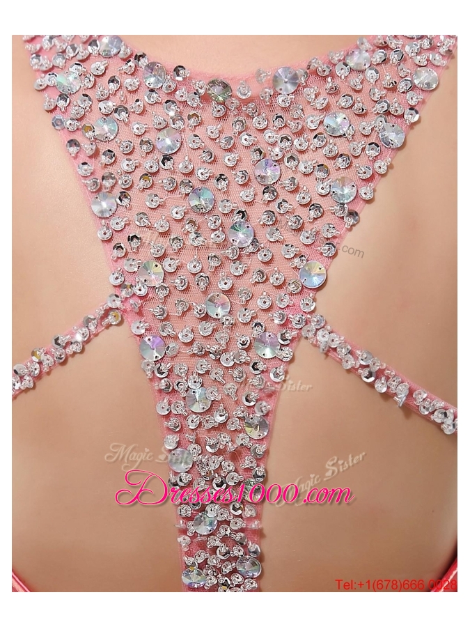 2016 New Style V Neck Beading and Ruching Prom Dresses