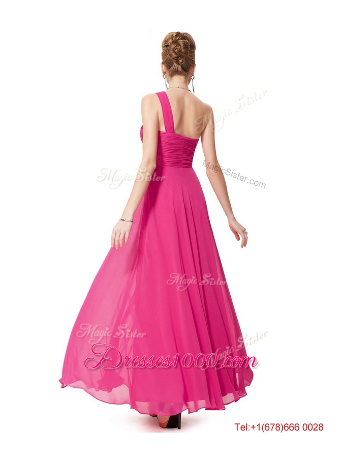 Beautiful Empire One Shoulder Prom Dresses with Beading