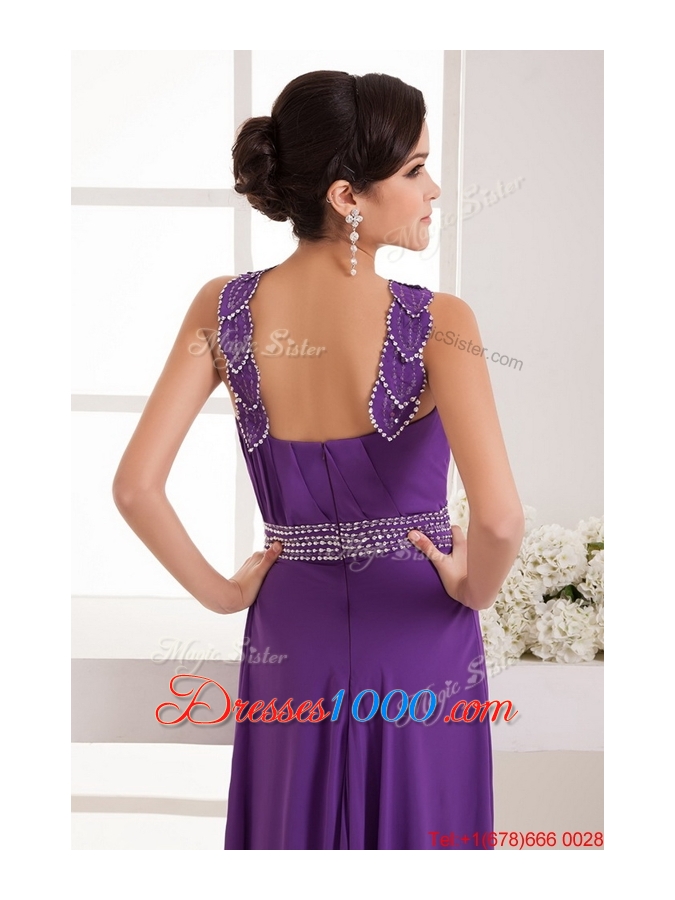 Beautiful Empire Straps Prom Dresses with Beading