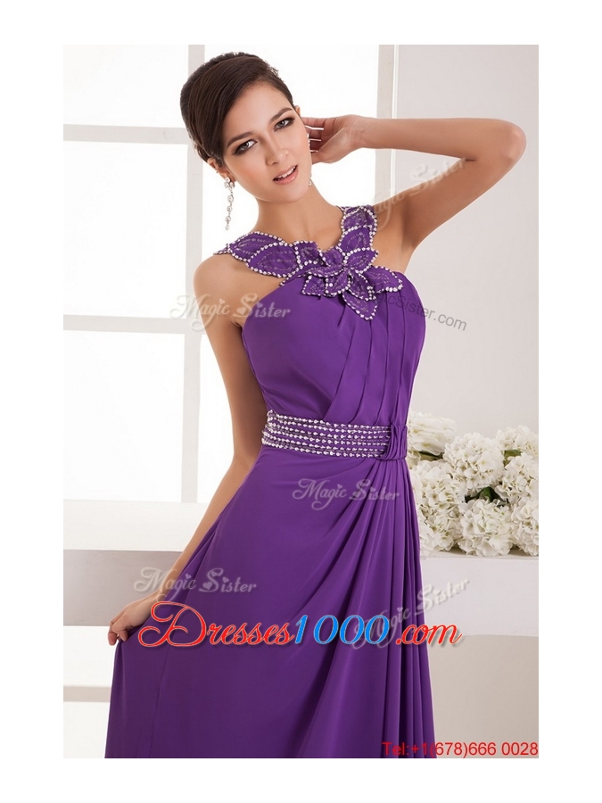 Beautiful Empire Straps Prom Dresses with Beading