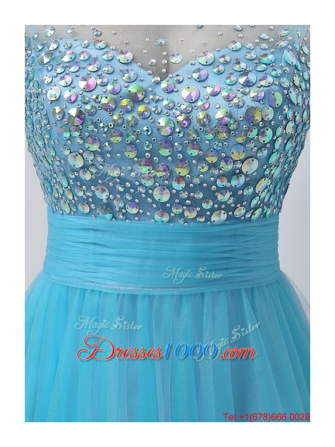 Best Selling Sweetheart Tulle Prom Dresses with Beading for 2016