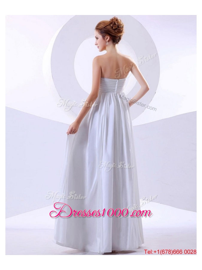 Elegant Hand Made Flowers Empire Prom Dresses in White for 2016