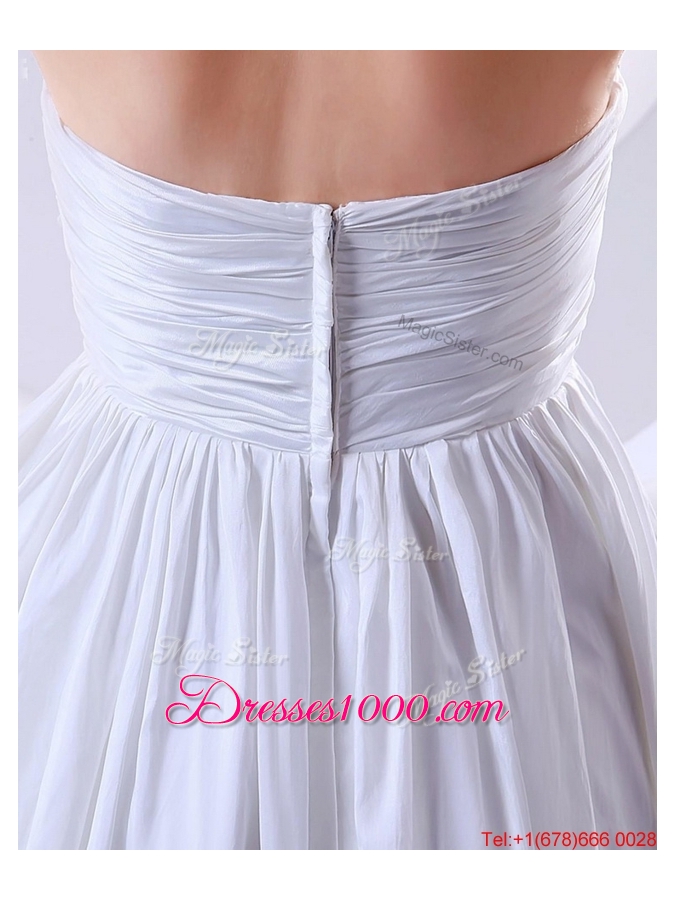 Elegant Hand Made Flowers Empire Prom Dresses in White for 2016