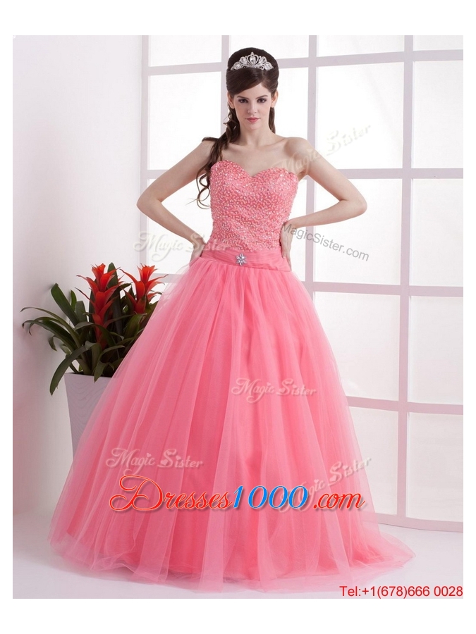 New Arrivals A Line Sweetheart Prom Dresses in Watermelon for 2016