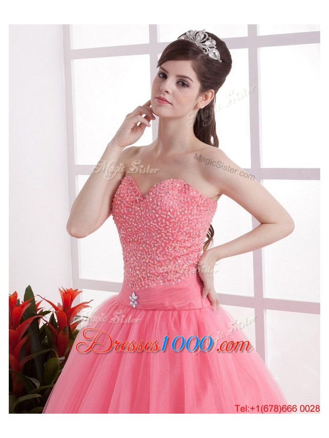 New Arrivals A Line Sweetheart Prom Dresses in Watermelon for 2016