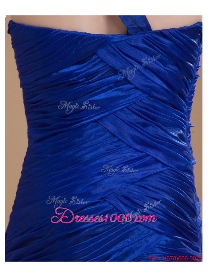 Pretty One Shoulder Ruffled Layers Prom Gowns with Mermaid