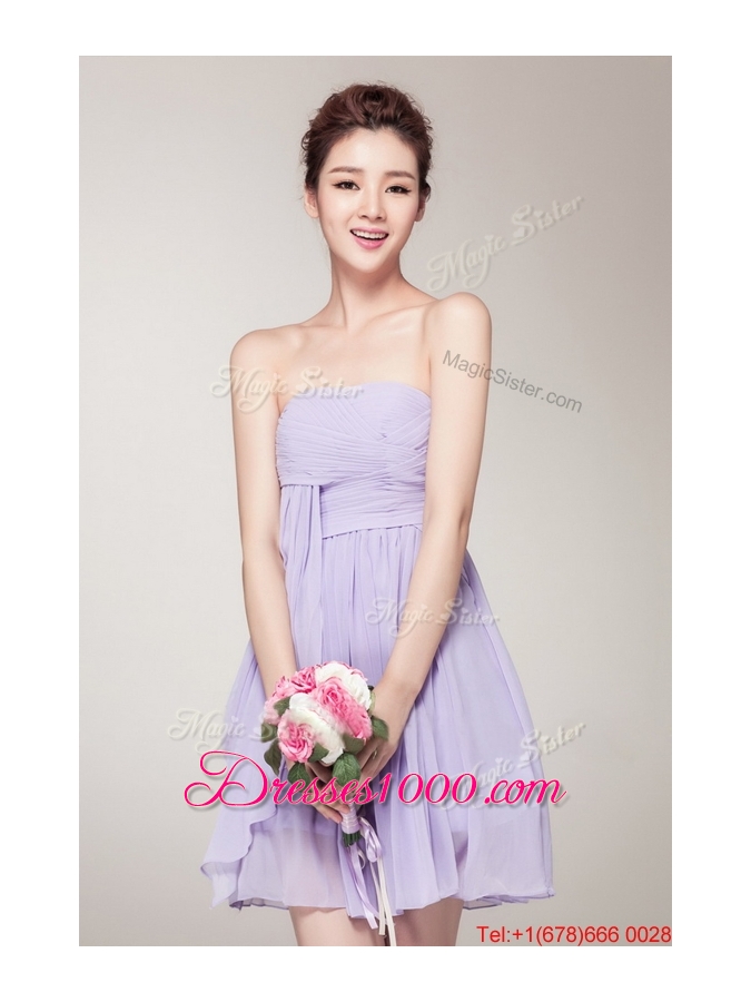 New Style Strapless Prom Gowns with Mini Length