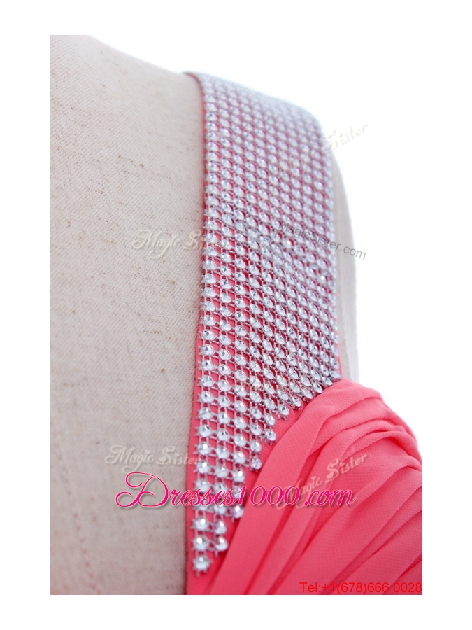 2016 Beautiful Empire One Shoulder Prom Dresses with Beading