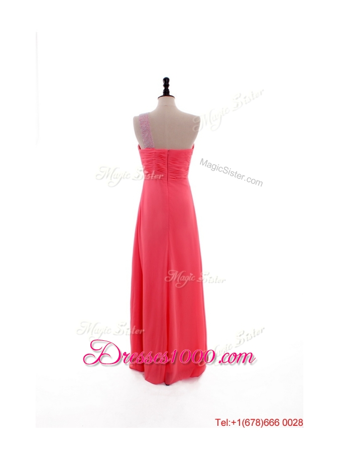 2016 Beautiful Empire One Shoulder Prom Dresses with Beading