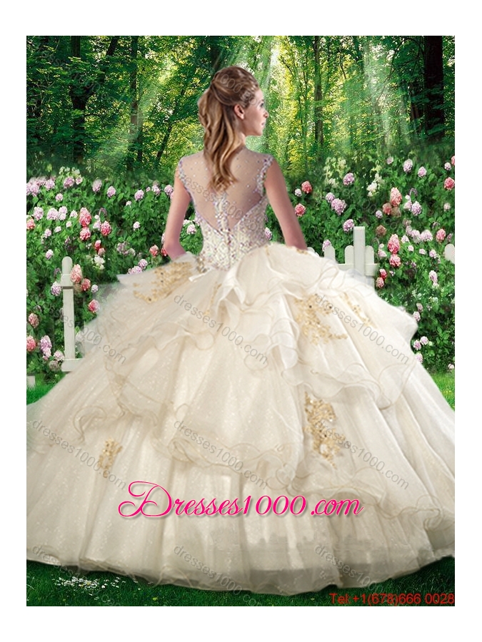 2016 Elegant Ball Gown Sweet 16 Dresses with Beading and Appliques