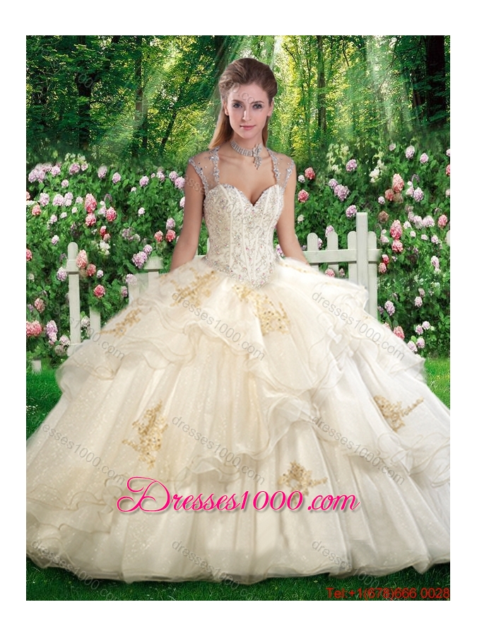 2016 Elegant Ball Gown Sweet 16 Dresses with Beading and Appliques