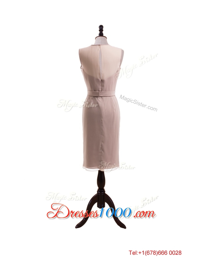 2016 Elegant Belt Short Prom Dresses with Knee Length