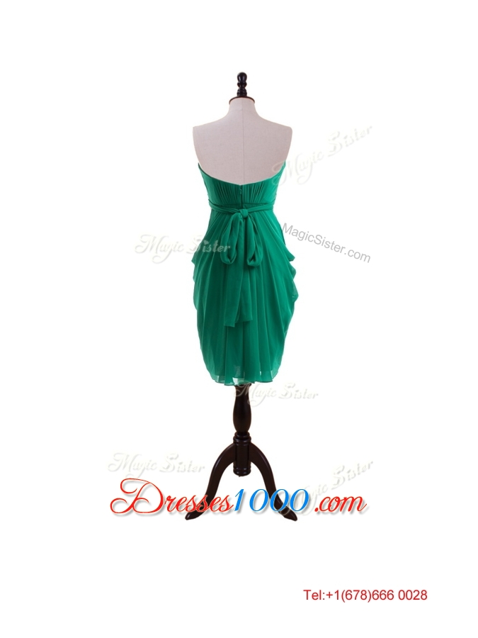 2016 Spring Column Strapless Prom Dresses with Ruching