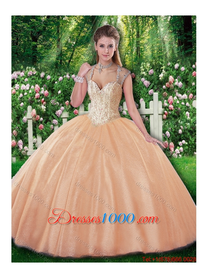 Beautiful Ball Gown Beading Sweet 16 Dresses for Fall