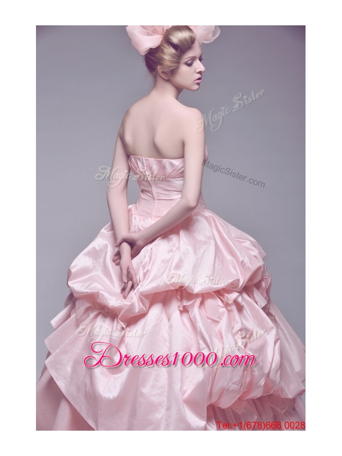 Beautiful Perfect Hand Made Flowers Wedding Dresses with Brush Train