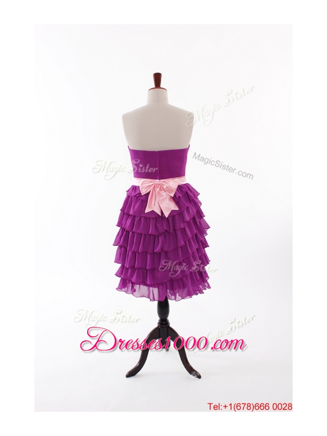 Beautiful Short Prom Dresses with Bowknot and Ruffled Layers