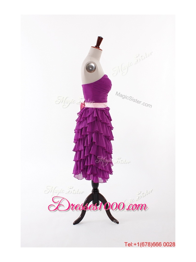 Beautiful Short Prom Dresses with Bowknot and Ruffled Layers