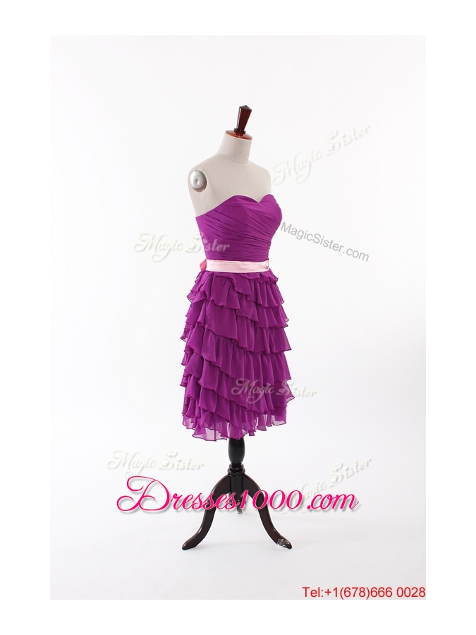 Beautiful Short Prom Dresses with Bowknot and Ruffled Layers