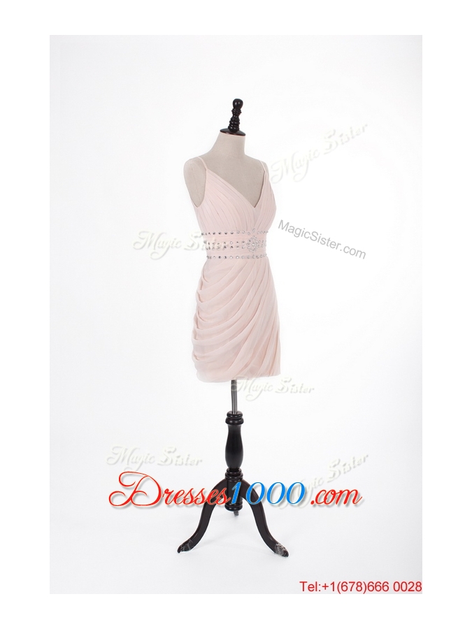 Brand New 2016 Short Light Pink Prom Dresses with Beading