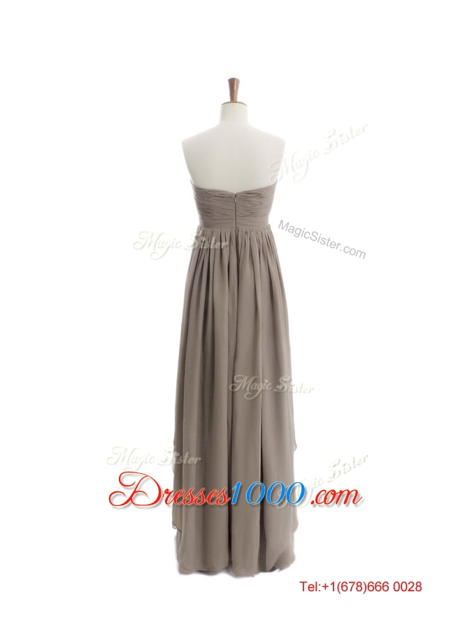 Cheap 2016 Empire Grey Long Prom Dresses with Ruching