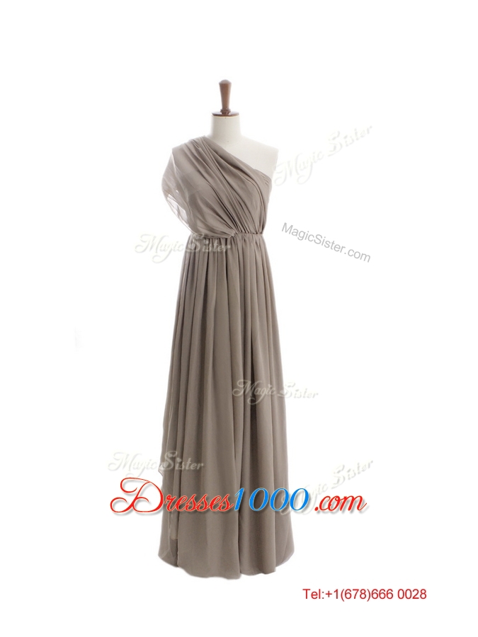 Cheap 2016 Empire Grey Long Prom Dresses with Ruching