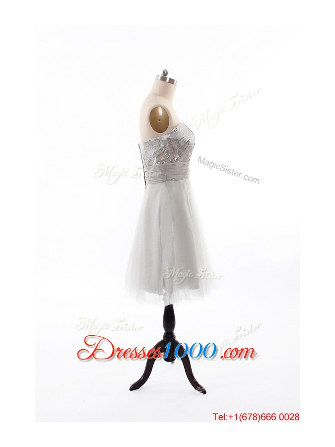 Custom Made 2016 Summer Short Prom Dress with Sequins and Belt