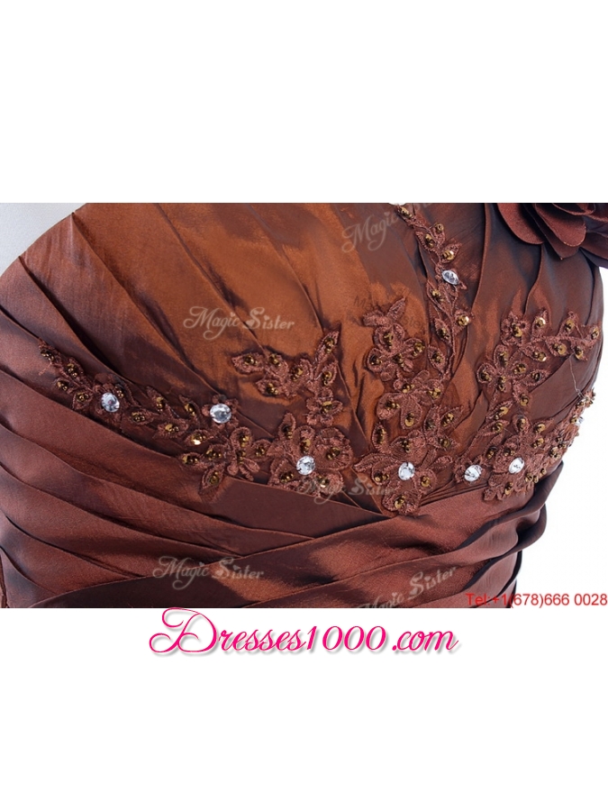 Custom Made Appliques and Hand Made Flowers Prom Dresses