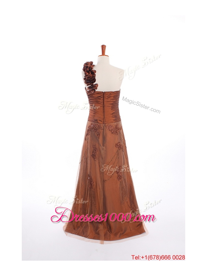 Custom Made Appliques and Hand Made Flowers Prom Dresses