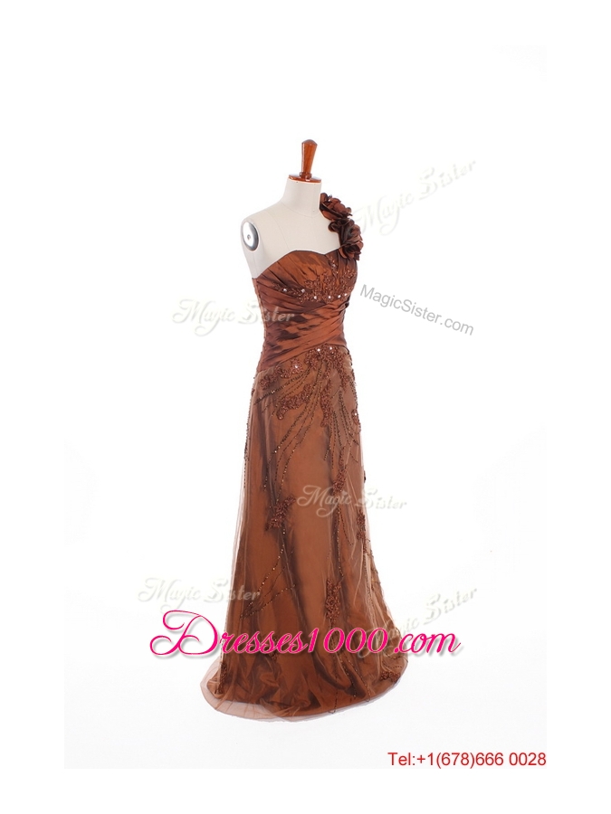 Custom Made Appliques and Hand Made Flowers Prom Dresses