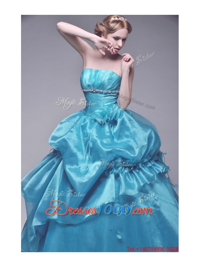 Great 2016 Princess Strapless Beading Wedding Dresses for Garden