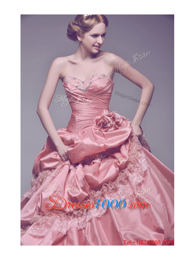 Great Most Popular Sweetheart Beading Long 2015 Wedding Dresses