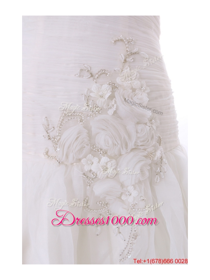 Great Wonderful Appliques and Hand Made Flowers Court Train Wedding Gowns