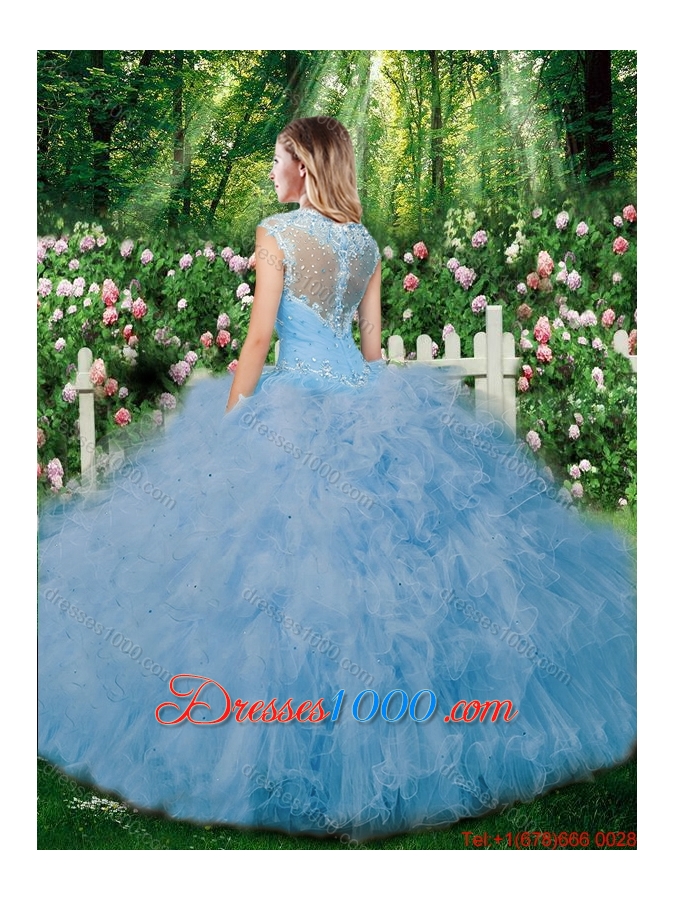Luxurious Ball Gown Beading Quinceanera Dresses with Cap Sleeves