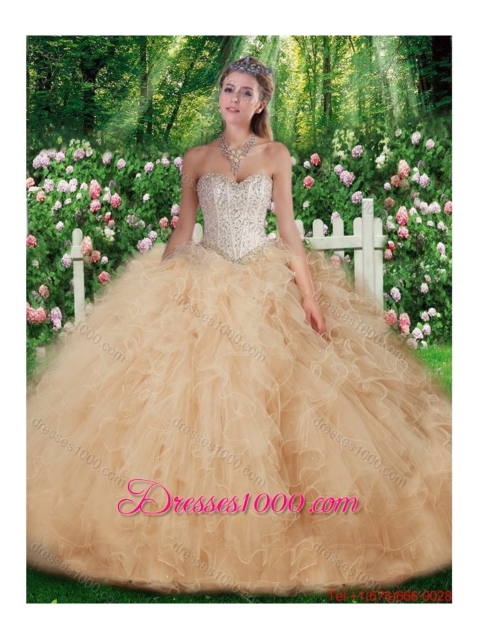 Most Popular Ball Gown Quinceanera Dresses with Beading for 2016