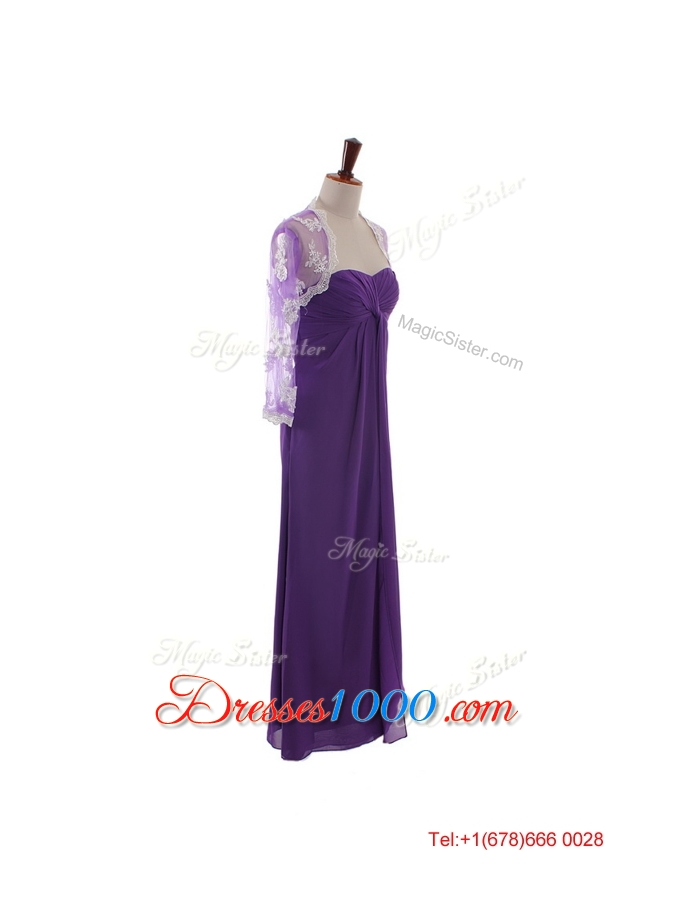 Pretty Empire Strapless Prom Dresses with Ruching in Eggplant Purple for 2016