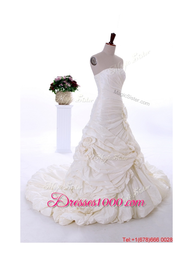Pretty Most Popular A Line Strapless Wedding Dresses