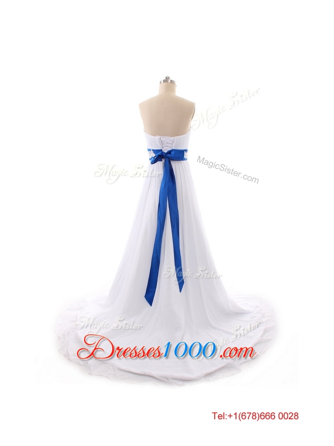 Pretty Perfect Empire Strapless Wedding Dresses with Belt and Bowknot