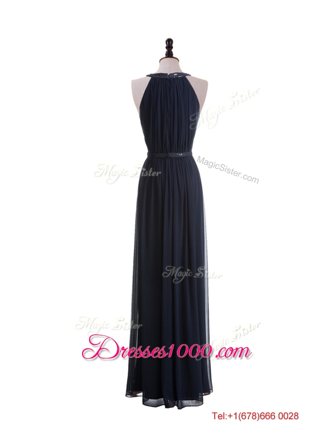 2016 Beautiful Empire Halter Top Prom Dresses with Belt