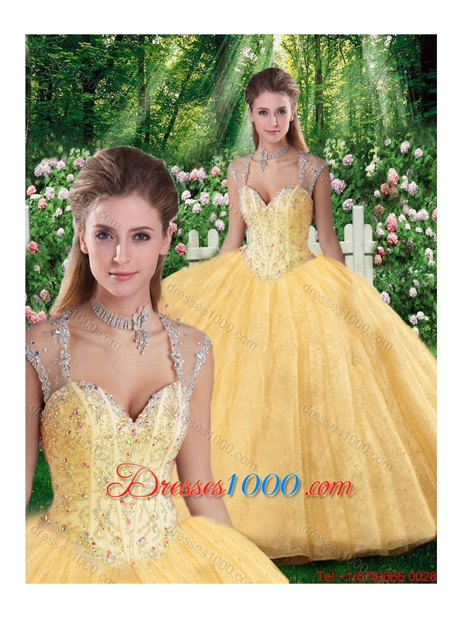 2016 Cheap Ball Gown Beading and Appliques Sweet 16 Dresses