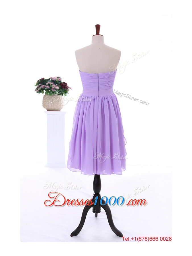 2016 Custom Made Empire Prom Dresses with Ruching in Lavender