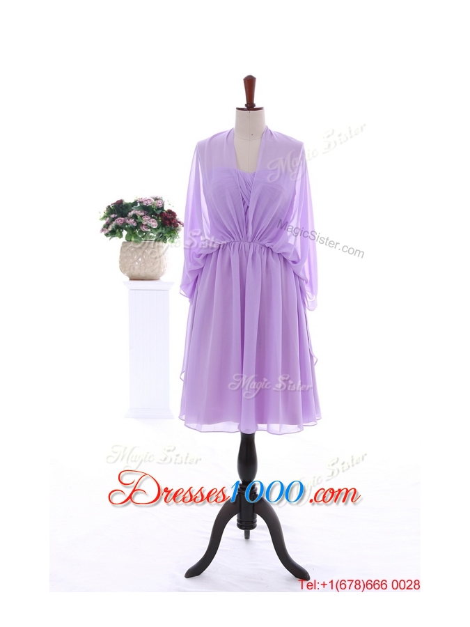2016 Custom Made Empire Prom Dresses with Ruching in Lavender