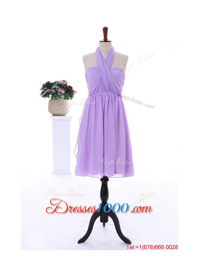 2016 Custom Made Empire Prom Dresses with Ruching in Lavender