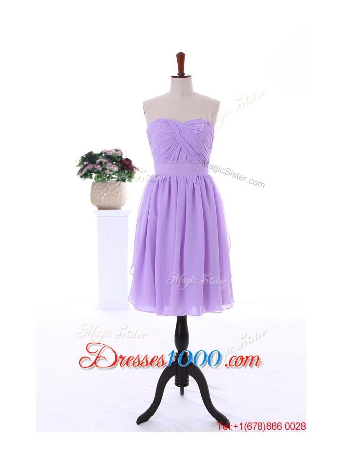 2016 Custom Made Empire Prom Dresses with Ruching in Lavender