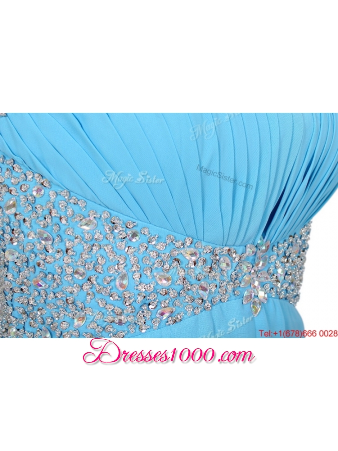 2016 Fall Empire Strapless Prom Dresses with Beading in Baby Blue